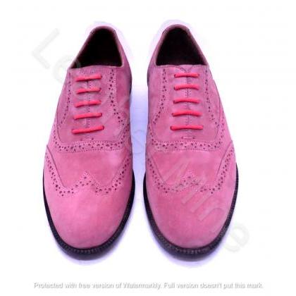 Men's Handmade Pink Suede Leather W..