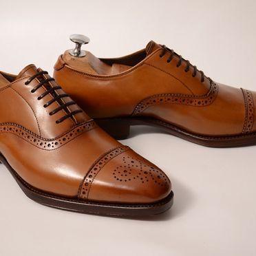 Handmade leather lace up dress shoes for men