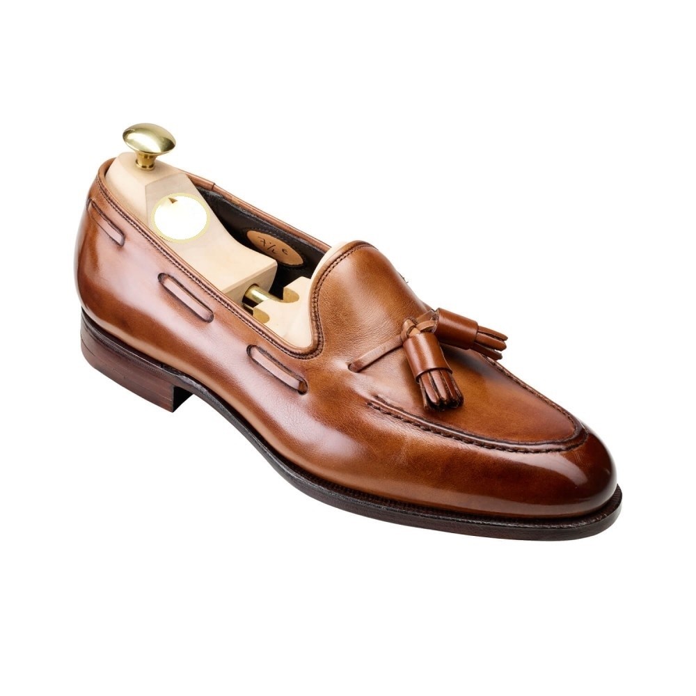 mens cognac slip on dress shoes