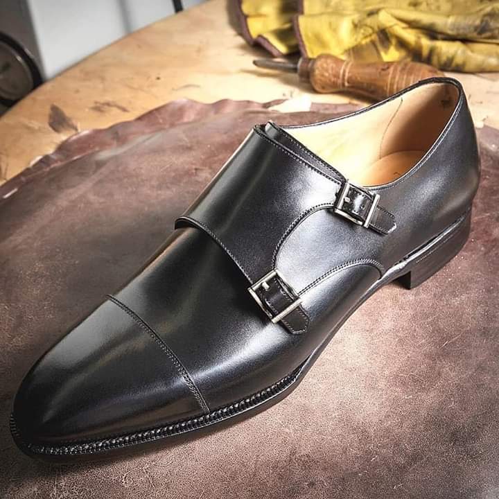mens black monk strap